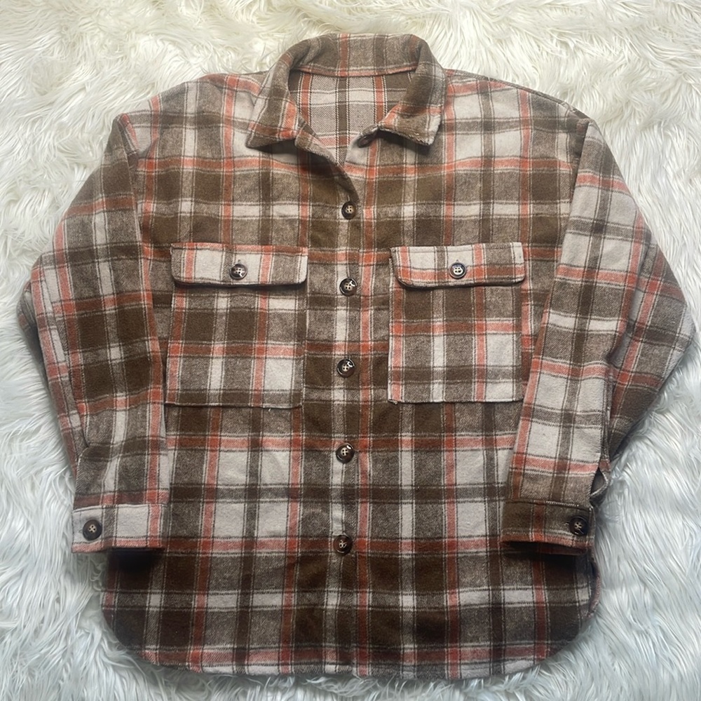 Plaid Button Down With Front Pockets Fall Winter … - image 4